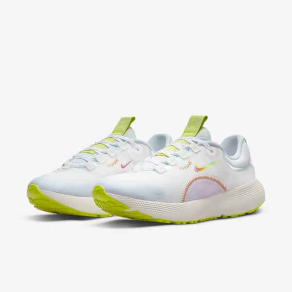 Women's Nike React Escape Run Road Running Shoes White / Green / Multicolor | NK750TKP