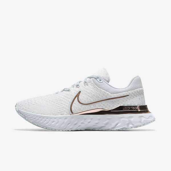 Women\'s Nike React Infinity Run 3 By You Custom Road Running Shoes White | NK085BAJ