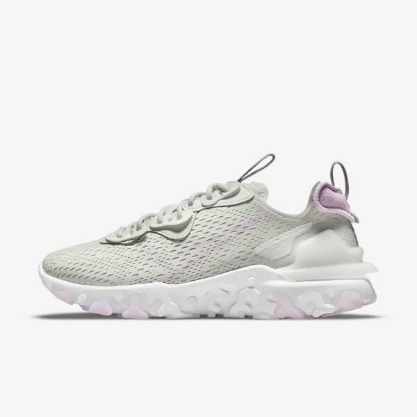 Women\'s Nike React Vision Sneakers Light Beige / White / Pink | NK041VDT