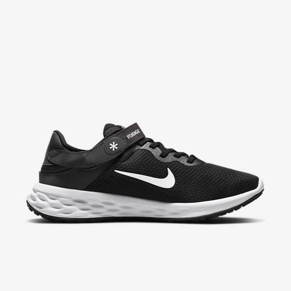 Women's Nike Revolution 6 FlyEase Next Nature Easy On-Off Road Running Shoes Black / Dark Grey / White | NK124ZKQ