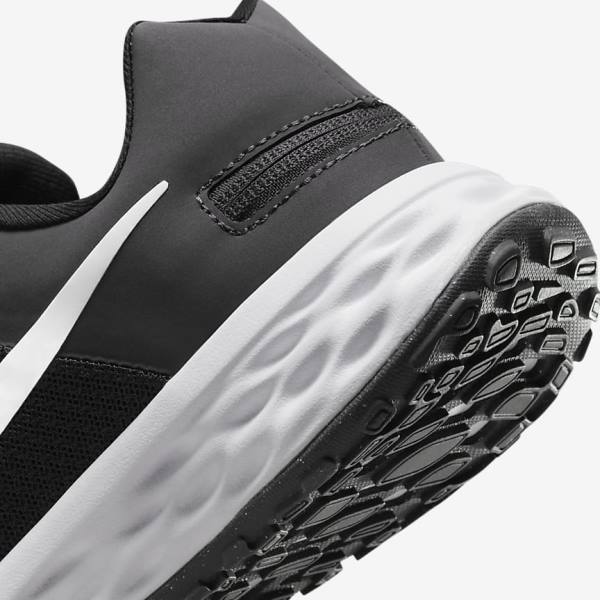 Women's Nike Revolution 6 FlyEase Next Nature Easy On-Off Road Running Shoes Black / Dark Grey / White | NK124ZKQ