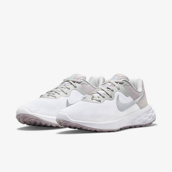 Women's Nike Revolution 6 Next Nature Premium Road Running Shoes White / Grey | NK695XUJ