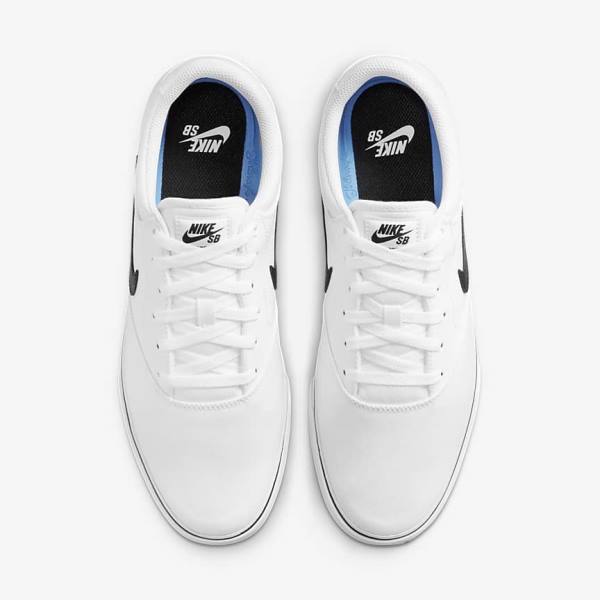 Women's Nike SB Chron 2 Canvas Skate Shoes White / Black | NK572KNY