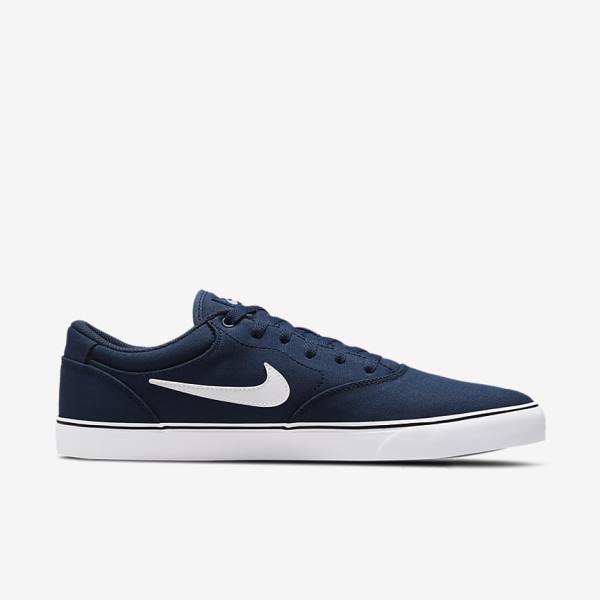 Women's Nike SB Chron 2 Canvas Skate Shoes Navy / Navy / Black / White | NK903QEC