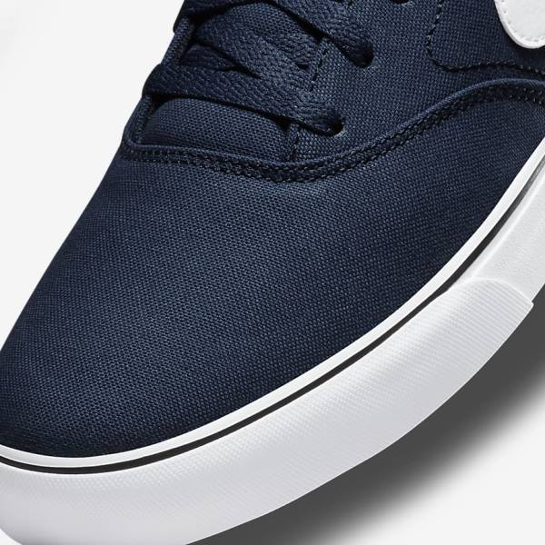 Women's Nike SB Chron 2 Canvas Skate Shoes Navy / Navy / Black / White | NK903QEC