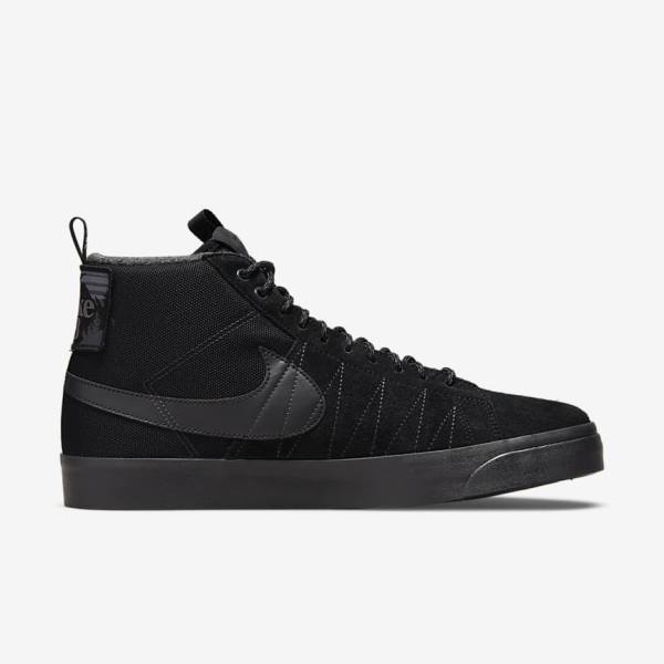 Women's Nike SB Zoom Blazer Mid Premium Sneakers Black / Dark Grey | NK351IYN