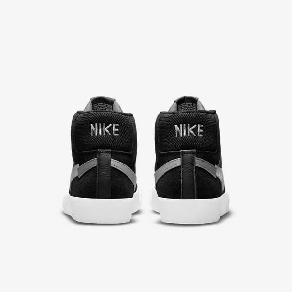 Women's Nike SB Zoom Blazer Mid Premium Sneakers Black / Grey / White | NK381CEN