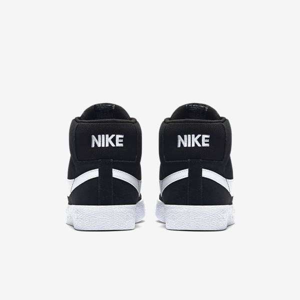 Women's Nike SB Zoom Blazer Mid Sneakers Black / White | NK531NZE