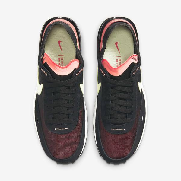 Women's Nike Waffle One Sneakers Black / Red / Light Green | NK265DGS