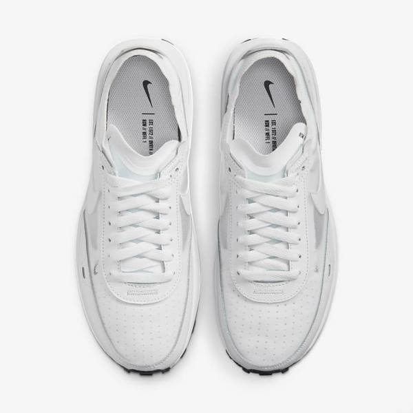 Women's Nike Waffle One Sneakers White / Black / White | NK174ICW