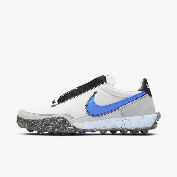 Women\'s Nike Waffle Racer Crater Sneakers White / Black / Blue | NK306MEO