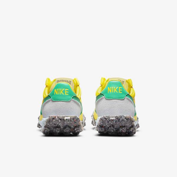 Women's Nike Waffle Racer Crater Sneakers Yellow / Blue / Green | NK925JTO