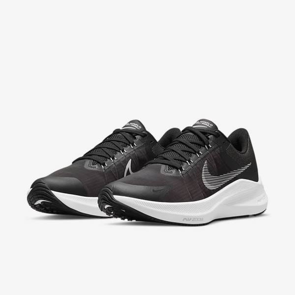 Women's Nike Winflo 8 Road Running Shoes Black / Dark Grey / Light Grey / White | NK189GZX