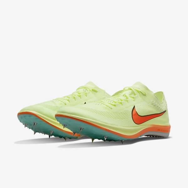 Women's Nike ZoomX Dragonfly Athletics Distance Spikes Running Shoes Turquoise / Black / Orange | NK372DXP