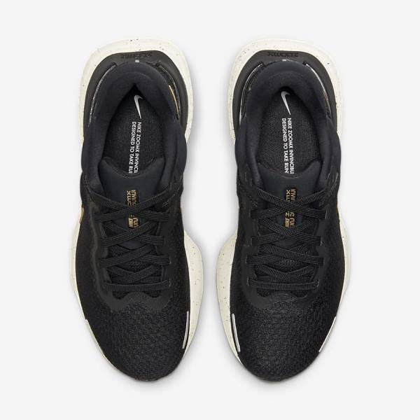 Women's Nike ZoomX Invincible Run Flyknit Road Running Shoes Black / Metal Gold | NK751DNQ