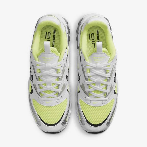 Women's Nike Zoom Air Fire Sneakers White / Light Lemon / Black / Metal Silver | NK964ZRY