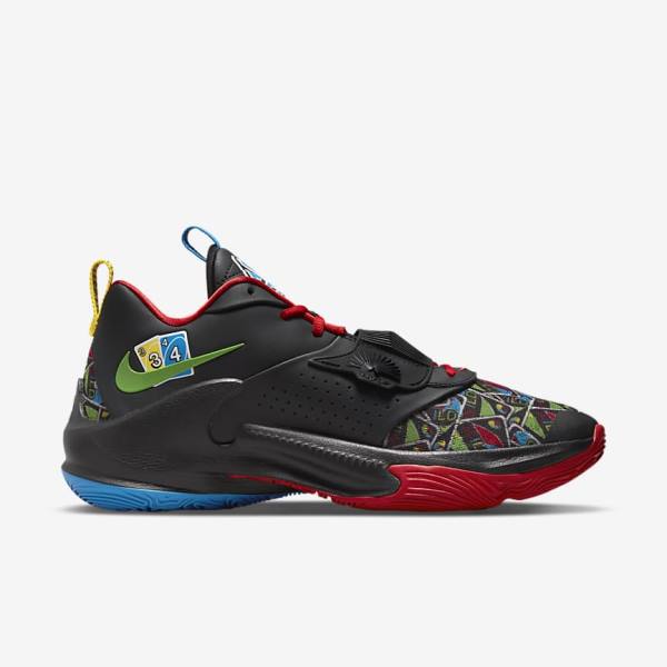 Women's Nike Zoom Freak 3 Basketball Shoes Black / White / Red / Green | NK053UFW