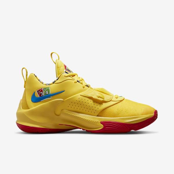 Women's Nike Zoom Freak 3 Basketball Shoes Yellow / White / Red / Black | NK248OAE