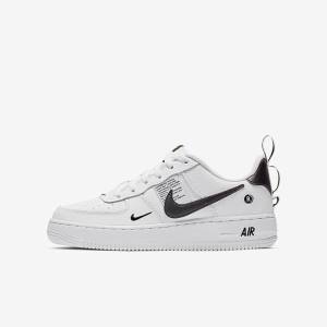 Kids' Nike Air Force 1 LV8 Utility Older Sneakers White / Black / Yellow / White | NK980LSO