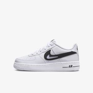 Kids' Nike Air Force 1 Older Sneakers White / Black | NK029UAJ