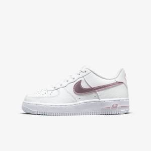 Kids' Nike Air Force 1 Older Sneakers White / Pink | NK735BLJ