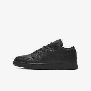 Kids' Nike Air Jordan 1 Low Older Sneakers Black | NK015ZMY