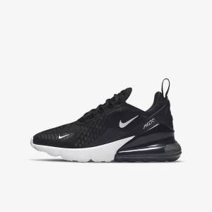 Kids' Nike Air Max 270 Older Sneakers Black / Dark Grey / White | NK947NKR