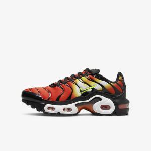 Kids' Nike Air Max Plus Older Sneakers Orange / Gold / Black | NK713EVD