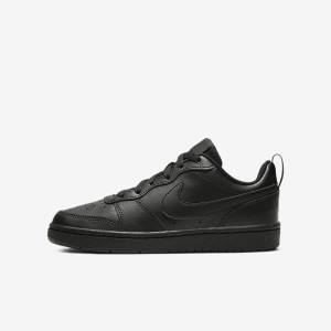 Kids' Nike Court Borough Low 2 Older Sneakers Black | NK863DTA