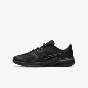 Kids' Nike Downshifter 11 Older Road Sneakers Black / Dark Grey | NK082ZPJ