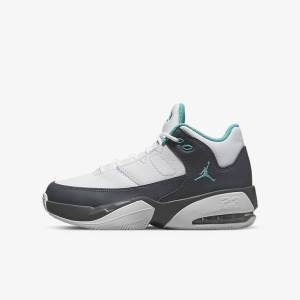 Kids' Nike Jordan Max Aura 3 Older Sneakers White / Grey / Turquoise | NK160IHT