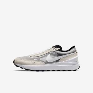 Kids' Nike Waffle One Older Sneakers White / Black / Orange | NK745YRS