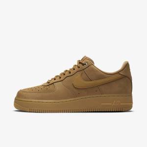 Men's Nike Air Force 1 07 WB Sneakers Light Brown / Black | NK406LAO