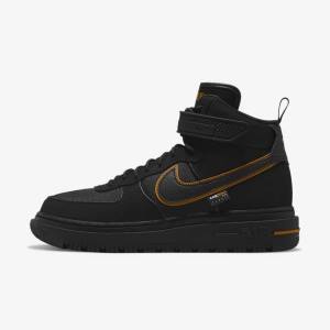 Men's Nike Air Force 1 Boot Sneakers Black / Brown / Gold | NK216MSE