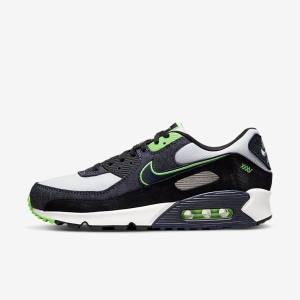 Men's Nike Air Max 90 SE Sneakers Black / Green / White / Obsidian | NK673IPY