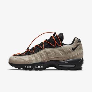 Men's Nike Air Max 95 Sneakers Khaki / Orange / Black | NK657VAP