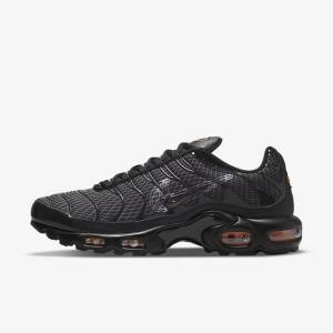 Men's Nike Air Max Plus Sneakers Black / Orange / Grey / White | NK826VWR