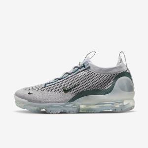 Men's Nike Air VaporMax 2021 FK SE Sneakers Light Beige / Metal Silver / Dark Turquoise | NK781EYG