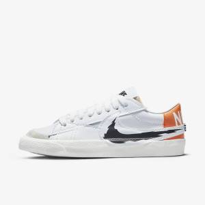 Men's Nike Blazer Low 77 Jumbo Sneakers White / Orange / Black | NK579SGZ