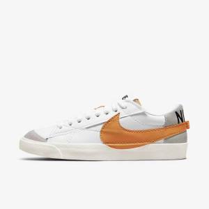 Men's Nike Blazer Low 77 Jumbo Sneakers White / Grey / Orange | NK621TXO