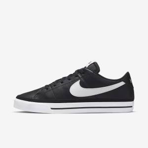 Men's Nike Court Legacy Sneakers Black / White | NK268FLU