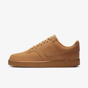 Men's Nike Court Vision Low Sneakers Brown | NK592SNL