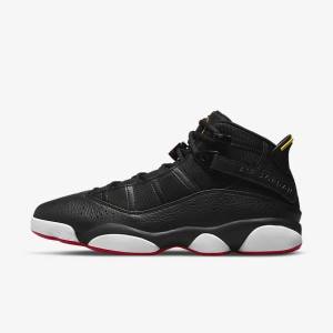 Men's Nike Jordan 6 Rings Sneakers Black / White / Yellow / Red | NK974BXC