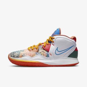 Men's Nike Kyrie Infinity Basketball Shoes White / Red / Gold / Light Blue | NK140CLS