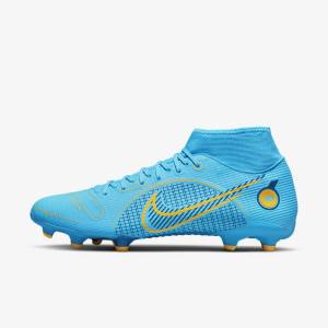 Men's Nike Mercurial Superfly 8 Academy MG Multi-Grounds Football Shoes Blue / Orange | NK093WDQ