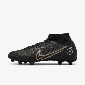 Men's Nike Mercurial Superfly 8 Academy MG Multi-Grounds Football Shoes Black / Metal Silver / Grey / Metal Gold | NK591FYP