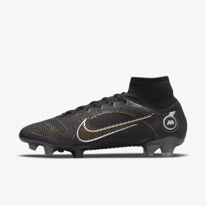 Men's Nike Mercurial Superfly 8 Elite FG Firm-Grounds Football Shoes Black / Metal Silver / Grey / Metal Gold | NK604YVO