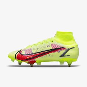 Men's Nike Mercurial Superfly 8 Elite SG-Pro AC Soft-Ground Football Shoes Black / Light Red | NK839UDY