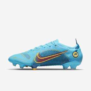 Men's Nike Mercurial Vapor 14 Elite FG Firm-Grounds Football Shoes Blue / Orange | NK129SBJ