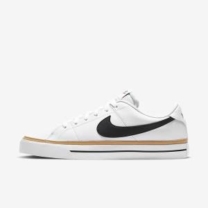 Men's Nike NikeCourt Legacy Sneakers White / Light Brown / Black | NK520ZJT